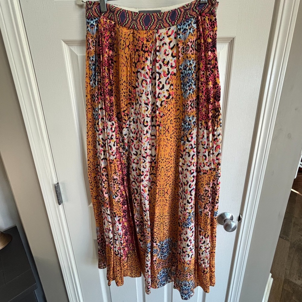 Anthropologie Bhanuni by Jyoti‎ Women Mixed Color Print Boho Maxi Skirt Size 6